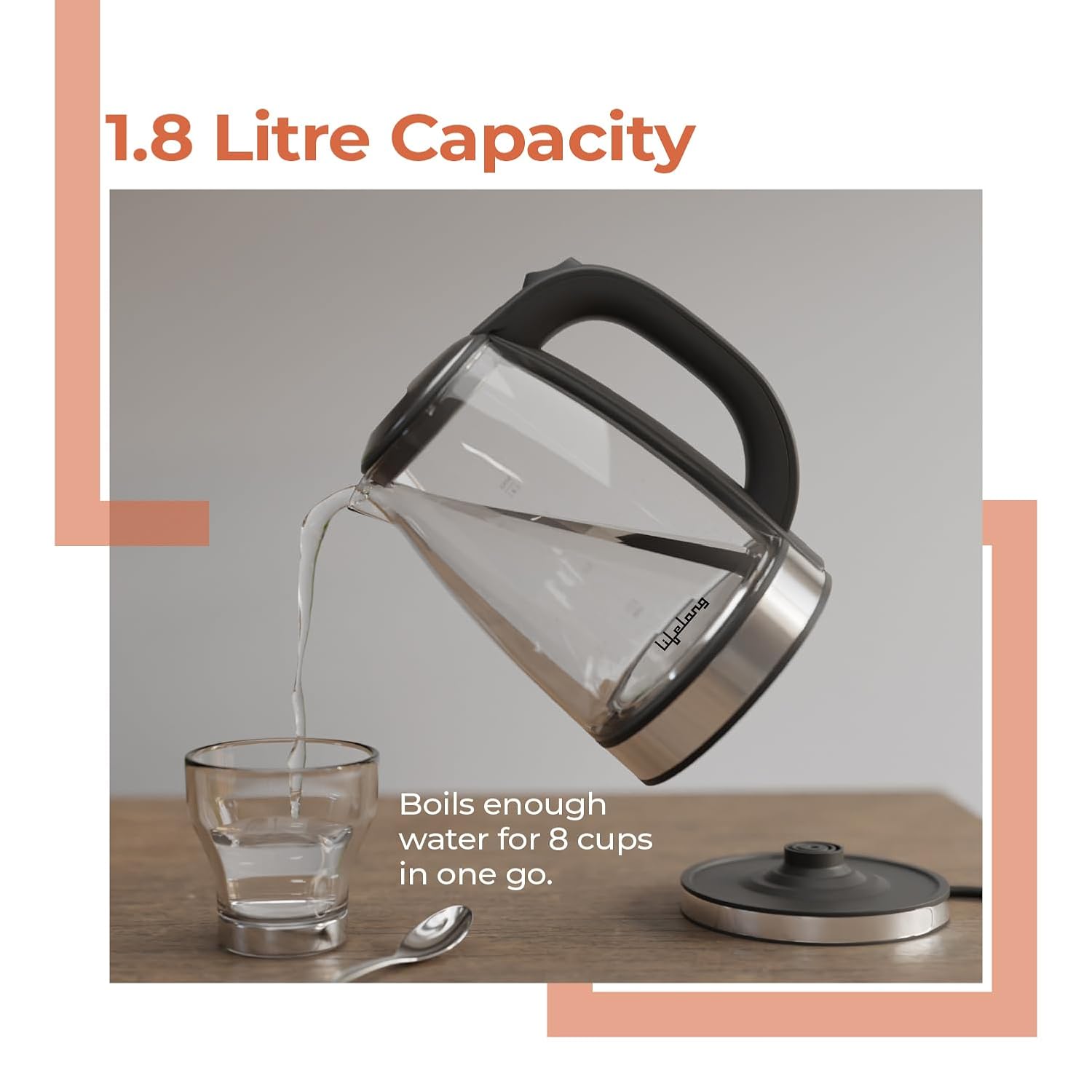 Lifelong Glass Electric Kettle 1.8L LLEKG01